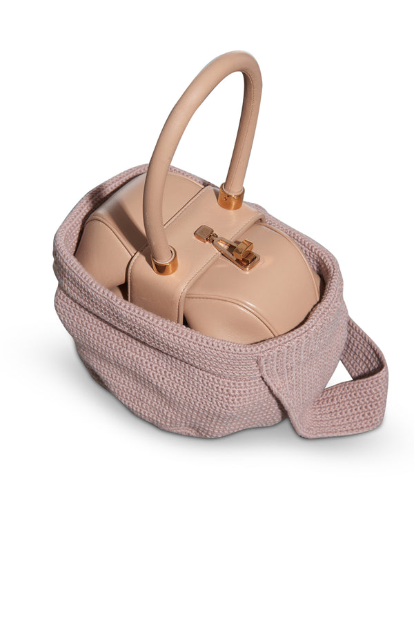 Gabriela Hearst Crossover Knit Bag In Nude Cashmere