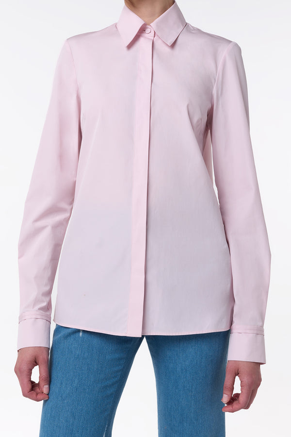Gabriela Hearst Cruz Shirt In Pale Blush Sea Island Cotton