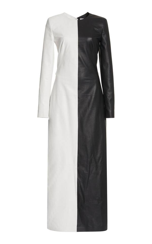 gabriela hearst Currie Dress in Black & White Nappa Leather