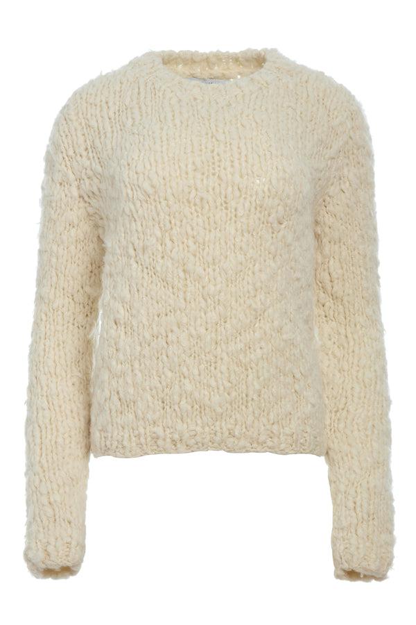 gabriela hearst Dalton Knit Sweater in Ivory Welflame Cashmere
