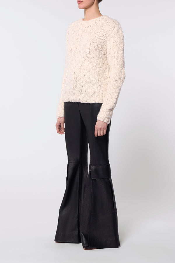 Gabriela Hearst Dalton Knit Sweater In Ivory Welflame Cashmere