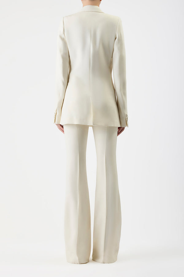 Gabriela Hearst Damus Blazer In Ivory Silk Wool Cady