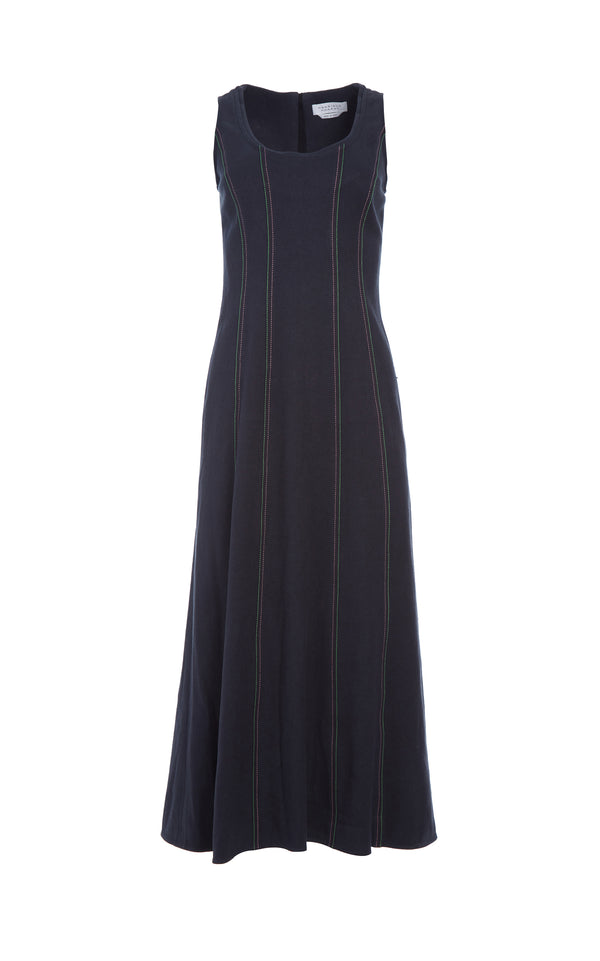 gabriela hearst Diaz Dress in Dark Navy Hemp Cotton