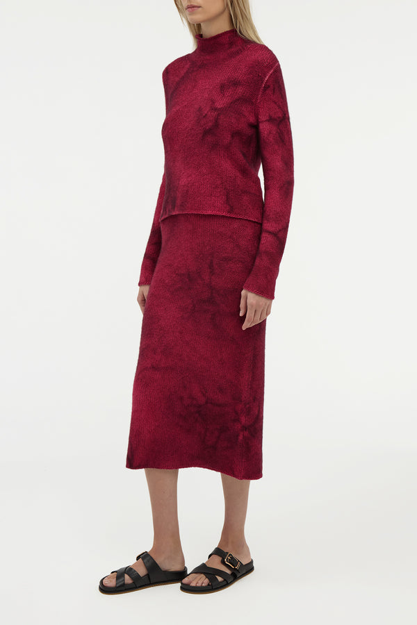 Gabriela Hearst Dorcas Knit Midi Skirt In Bordeaux Cashmere