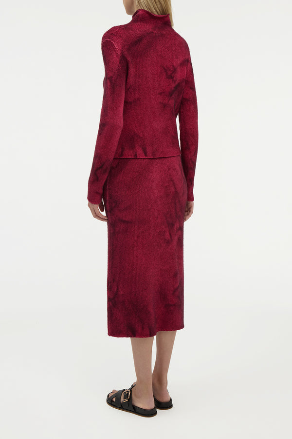 Gabriela Hearst Dorcas Knit Midi Skirt In Bordeaux Cashmere