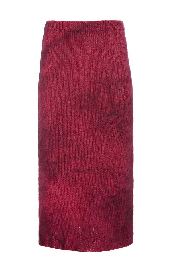 gabriela hearst Dorcas Knit Midi Skirt in Bordeaux Cashmere