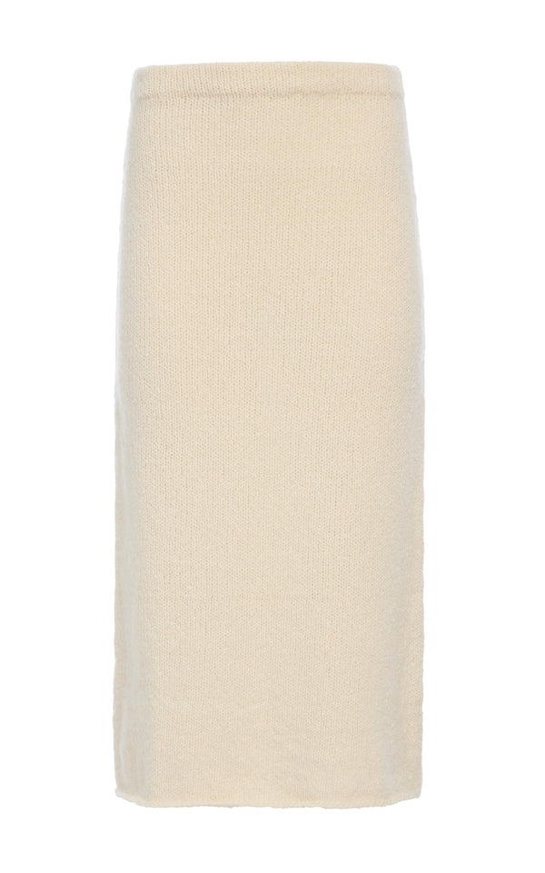 gabriela hearst Dorcas Knit Midi Skirt in Ivory Cashmere
