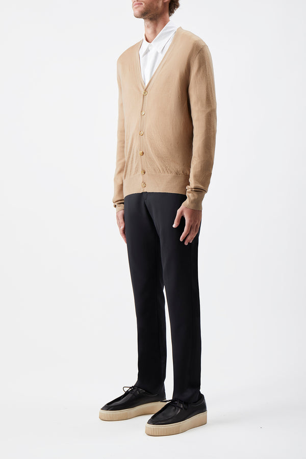 Gabriela Hearst Duke Knit Cardigan In Camel Cashmere
