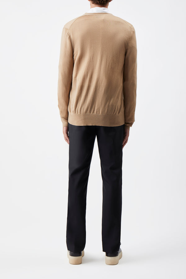 Gabriela Hearst Duke Knit Cardigan In Camel Cashmere