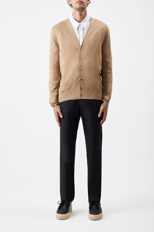 Gabriela Hearst Duke Knit Cardigan In Camel Cashmere