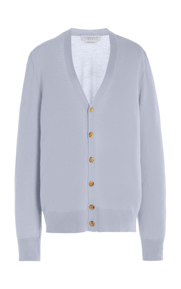 gabriela hearst Duke Knit Cardigan in Halogen Blue Cashmere