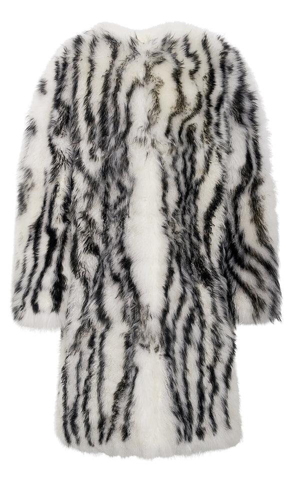 Gabriela Hearst Ebel Coat In Ivory & Black Cashmere Shearling