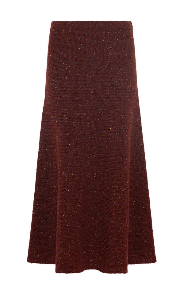 gabriela hearst Eden Knit Maxi Skirt in Burnt Sienna Multi Speckle Cashmere