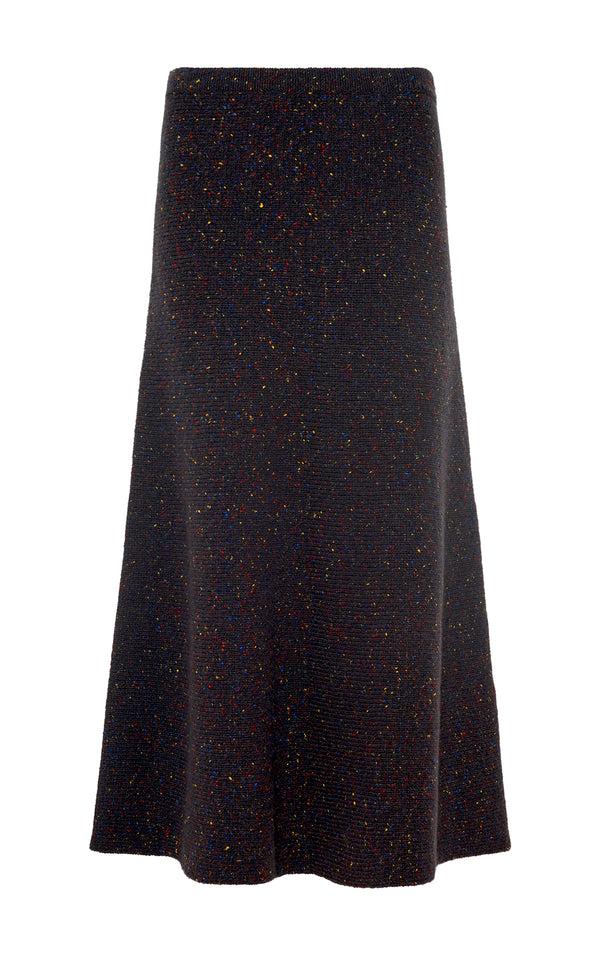 gabriela hearst Eden Knit Maxi Skirt in Charcoal Multi Aran Cashmere