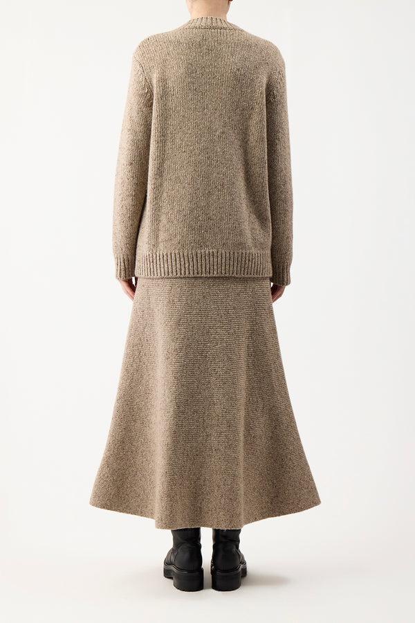 Gabriela Hearst Eden Knit Maxi Skirt In Oatmeal Multi Cashmere