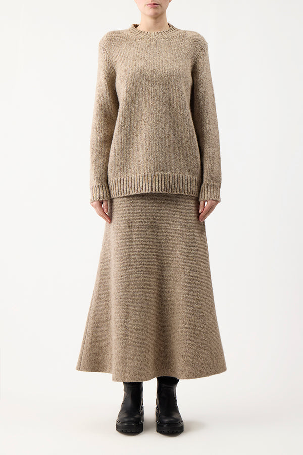 Gabriela Hearst Eden Knit Maxi Skirt In Oatmeal Multi Cashmere