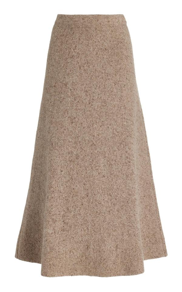 gabriela hearst Eden Knit Maxi Skirt in Oatmeal Multi Cashmere