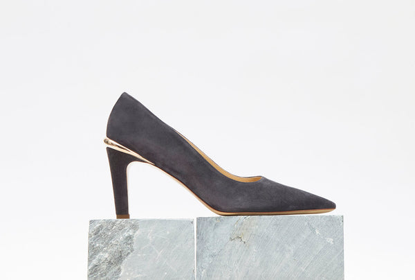 Gabriela Hearst Edwina High Heel Stiletto Pump In Charcoal Suede