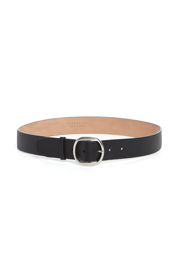 Gabriela Hearst Elster Buckle Belt In Black Leather