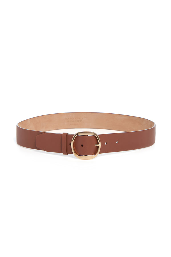 Gabriela Hearst Elster Buckle Belt In Cognac Leather
