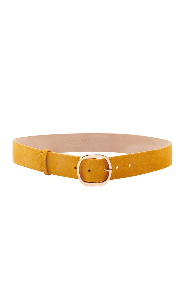 gabriela hearst Elster Buckle Belt in Golden Birch Suede