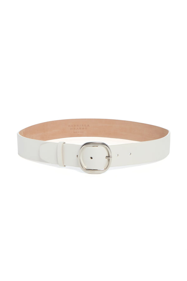 gabriela hearst Elster Buckle Belt in Ivory Leather