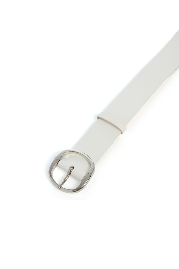 Gabriela Hearst Elster Buckle Belt In Ivory Leather