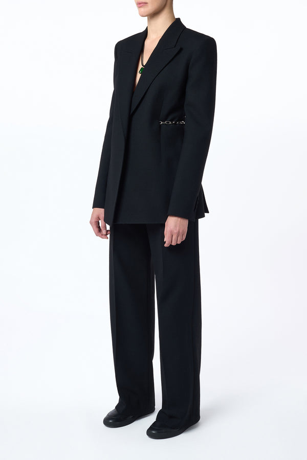 Gabriela Hearst Epona Chain Blazer In Black Recycled Virgin Wool