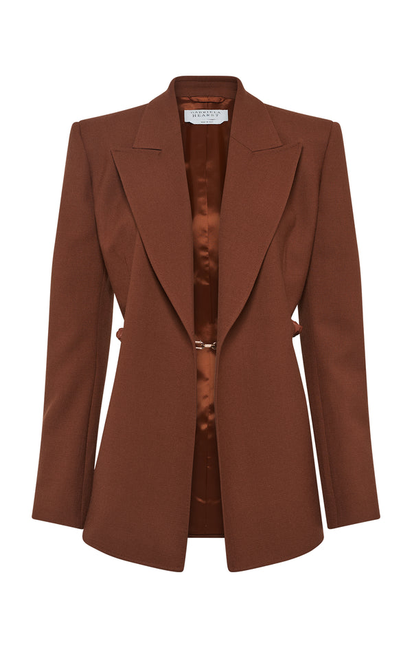 gabriela hearst Epona Chain Blazer in Cognac Recycled Virgin Wool