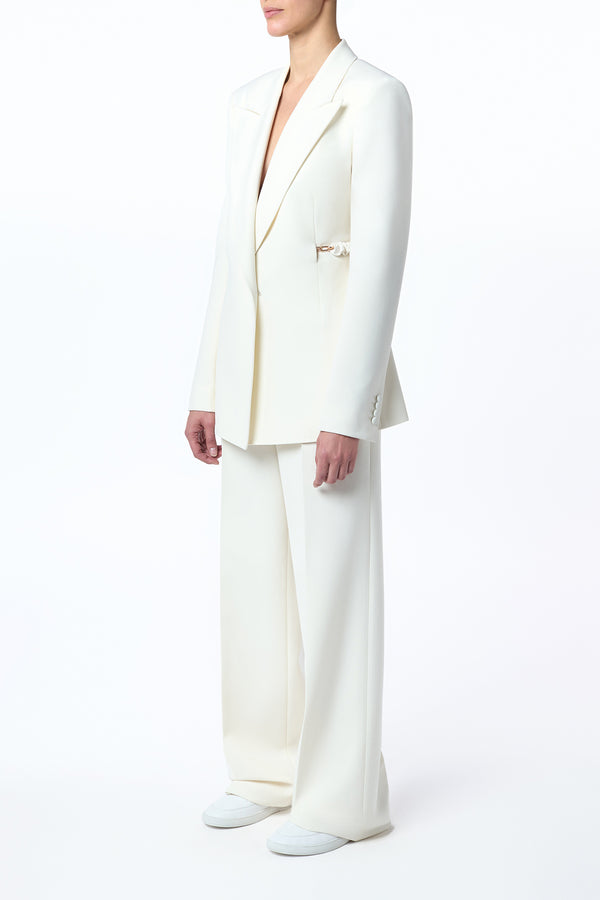 Gabriela Hearst Epona Chain Blazer In Ivory Recycled Virgin Wool