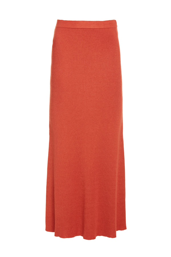 gabriela hearst Epper Knit Midi Skirt in Spice Cashmere Silk