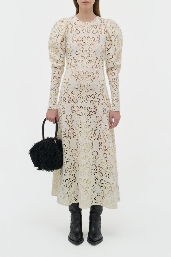 Gabriela Hearst Eshal Knit Maxi Dress In Ivory Merino Wool