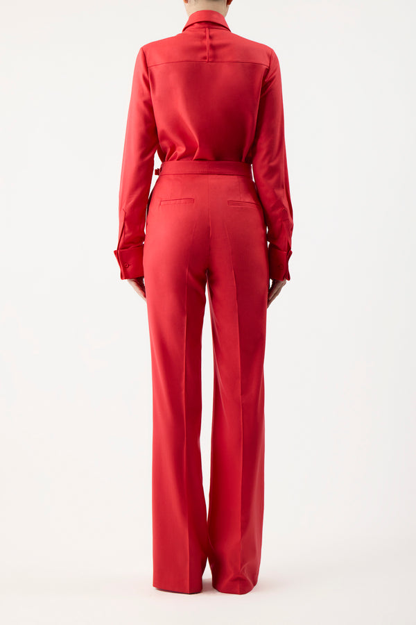 Gabriela Hearst Etlin Shirt In Red Topaz Superfine Wool