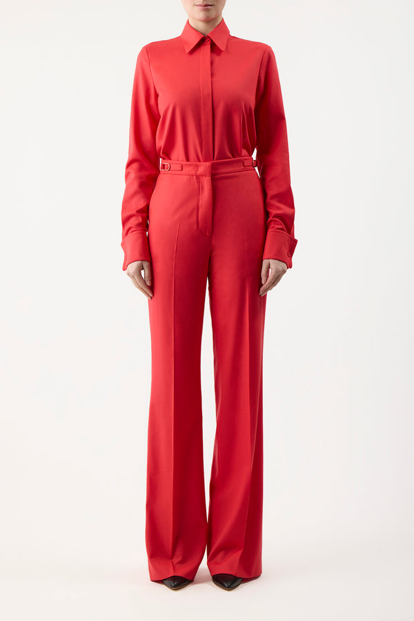 Gabriela Hearst Etlin Shirt In Red Topaz Superfine Wool