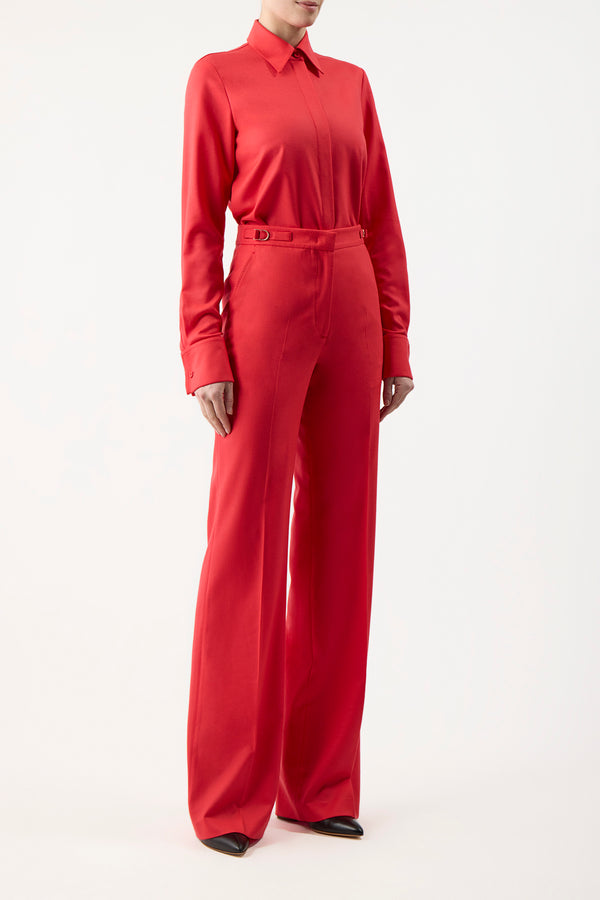 Gabriela Hearst Etlin Shirt In Red Topaz Superfine Wool