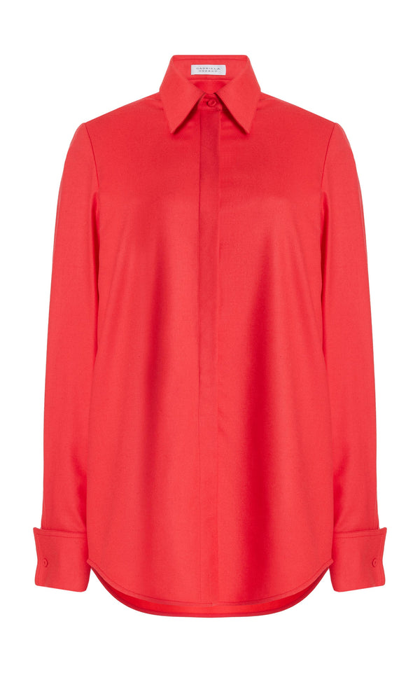 gabriela hearst Etlin Shirt in Red Topaz Superfine Wool