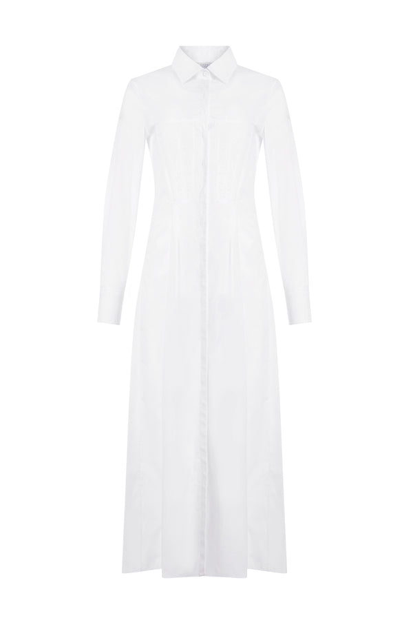 gabriela hearst Eugene Maxi Shirtdress in White Sea Island Cotton