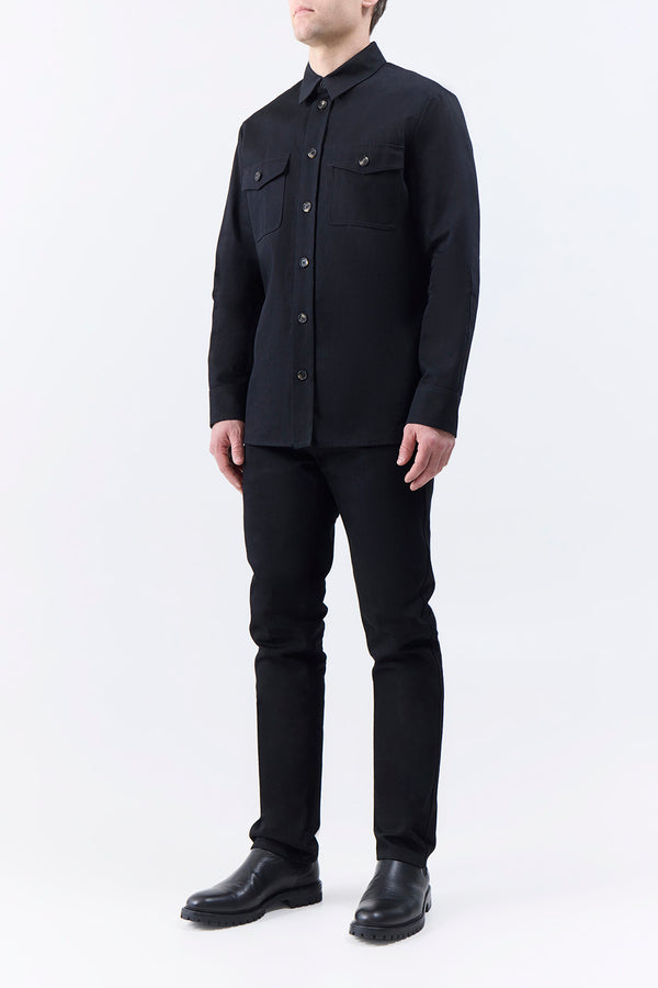 Gabriela Hearst Everly Overshirt In Black Organic Cotton Denim