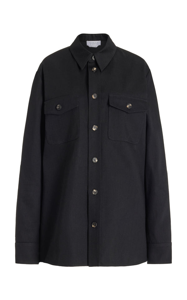 gabriela hearst Everly Overshirt in Black Organic Cotton Denim