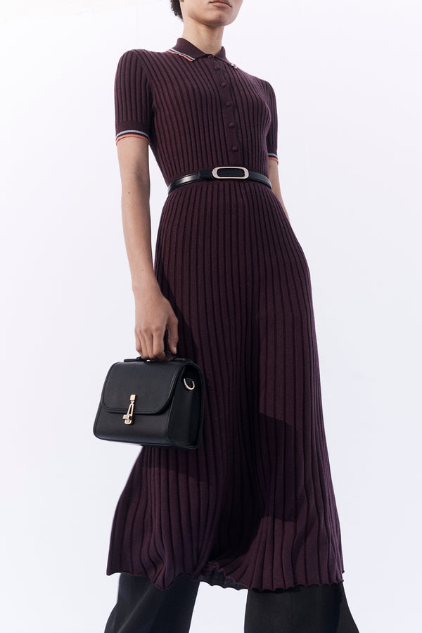 Gabriela Hearst Eyot Knit Maxi Dress In Italian Plum Cashmere Silk