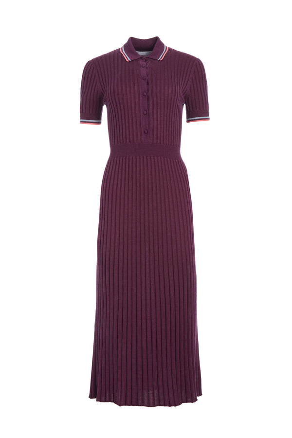 gabriela hearst Eyot Knit Maxi Dress in Italian Plum Cashmere Silk