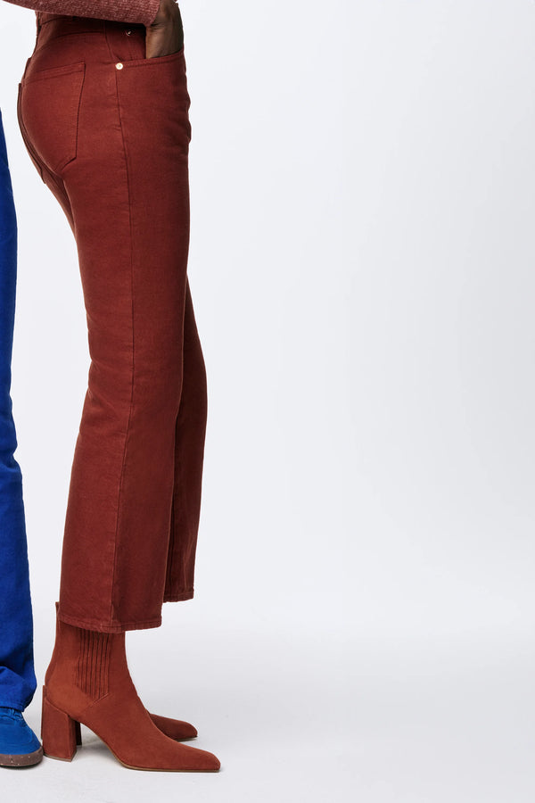 Gabriela Hearst Ezra Bootcut Cropped Jean In Burnt Sienna Recycled Cotton Denim