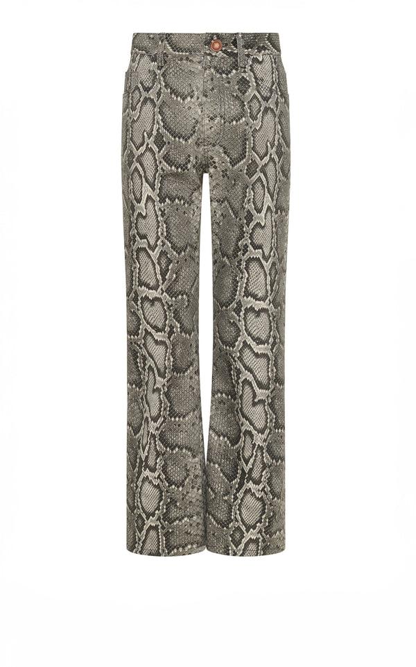gabriela hearst Ezra Bootcut Cropped Jean in Greyscale Recycled Printed Cotton Denim