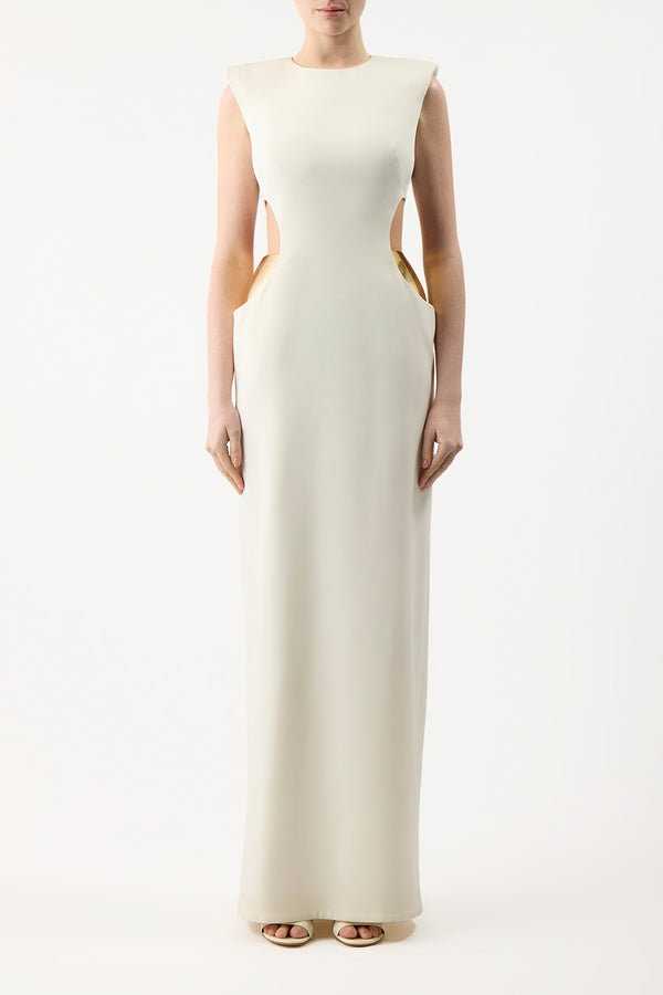 Gabriela Hearst Faith Dress In Ivory Silk Wool Cady