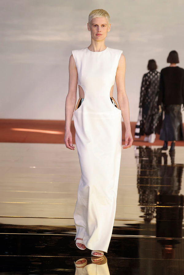 Gabriela Hearst Faith Dress In Ivory Silk Wool Cady