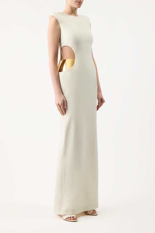Gabriela Hearst Faith Dress In Ivory Silk Wool Cady