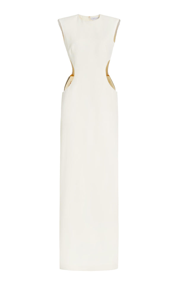 gabriela hearst Faith Dress in Ivory Silk Wool Cady
