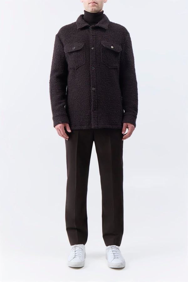 Gabriela Hearst Fargo Overshirt In Chocolate Recycled Cashmere Boucle