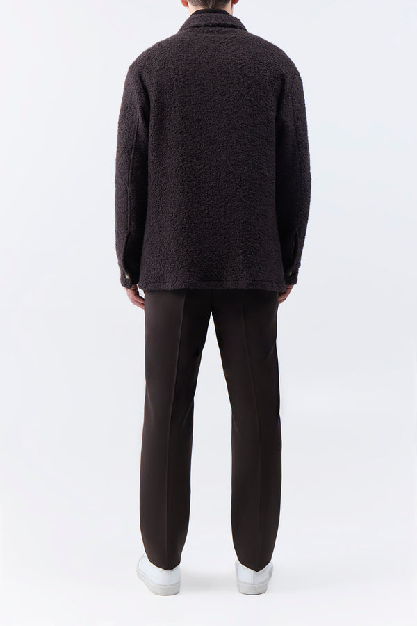 Gabriela Hearst Fargo Overshirt In Chocolate Recycled Cashmere Boucle