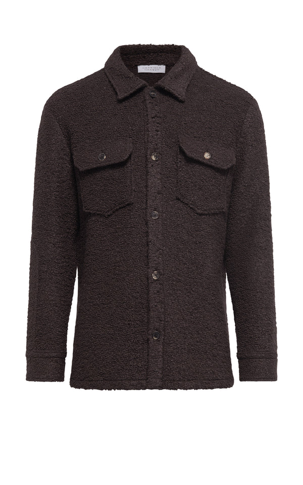 gabriela hearst Fargo Overshirt in Chocolate Recycled Cashmere Boucle